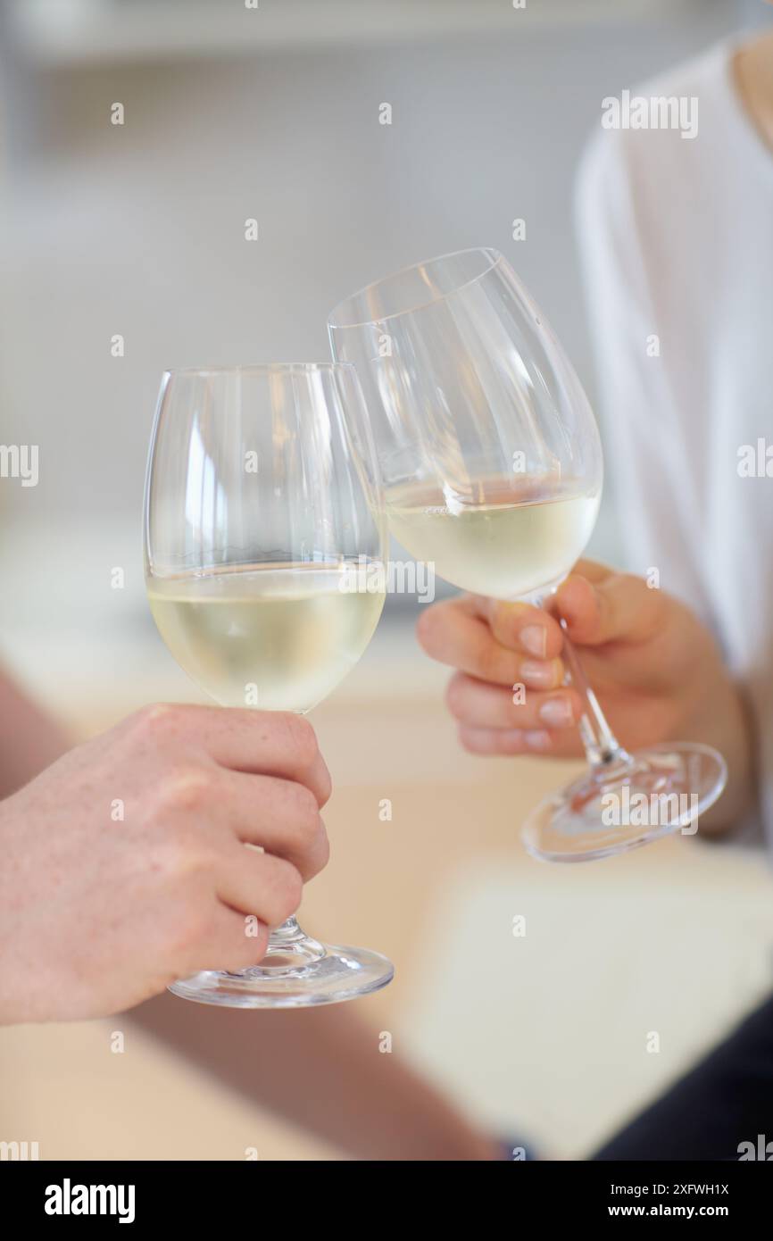 Young couple in kitchen Stock Photo