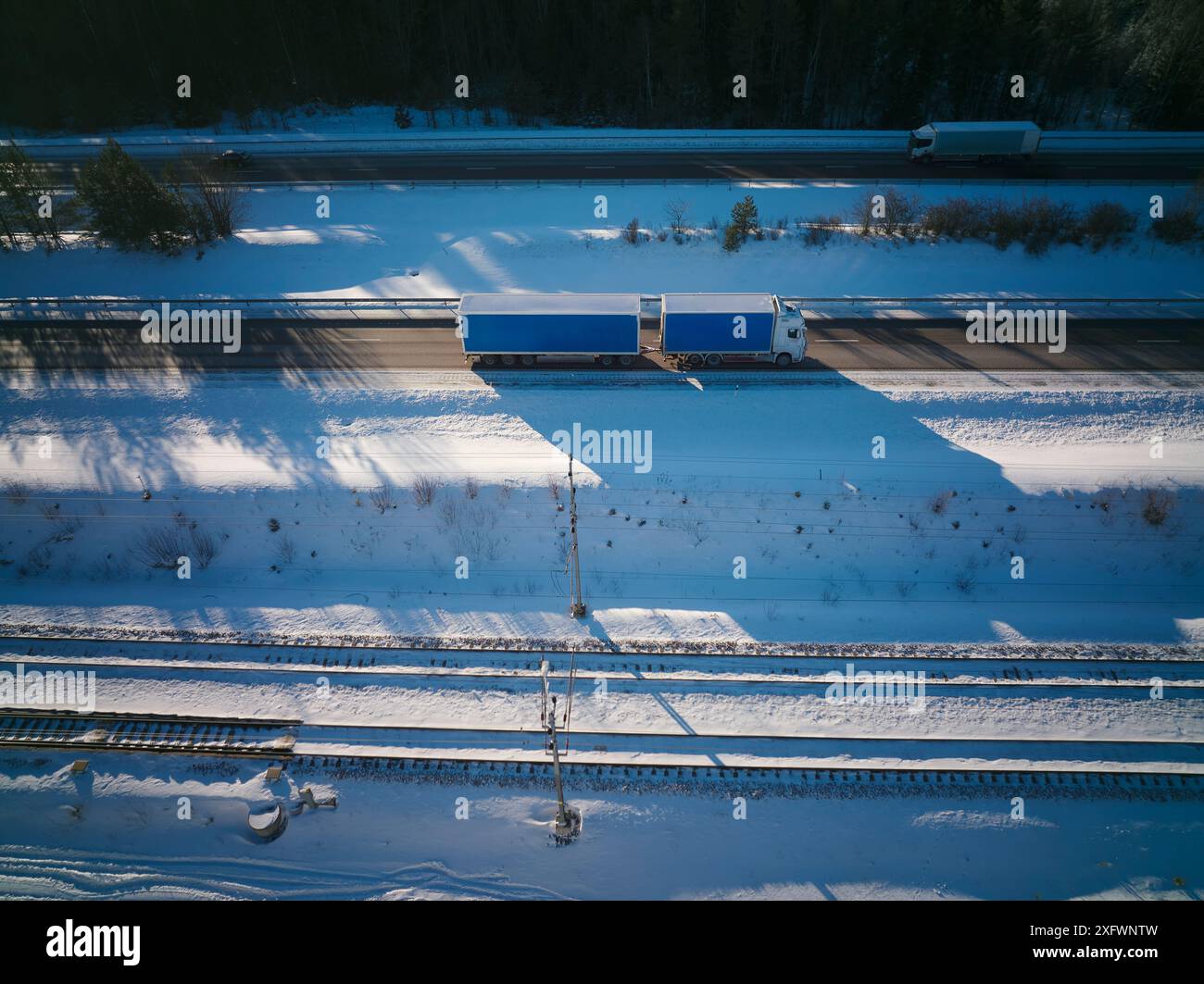 Aerial highway train on railroad hi-res stock photography and images ...