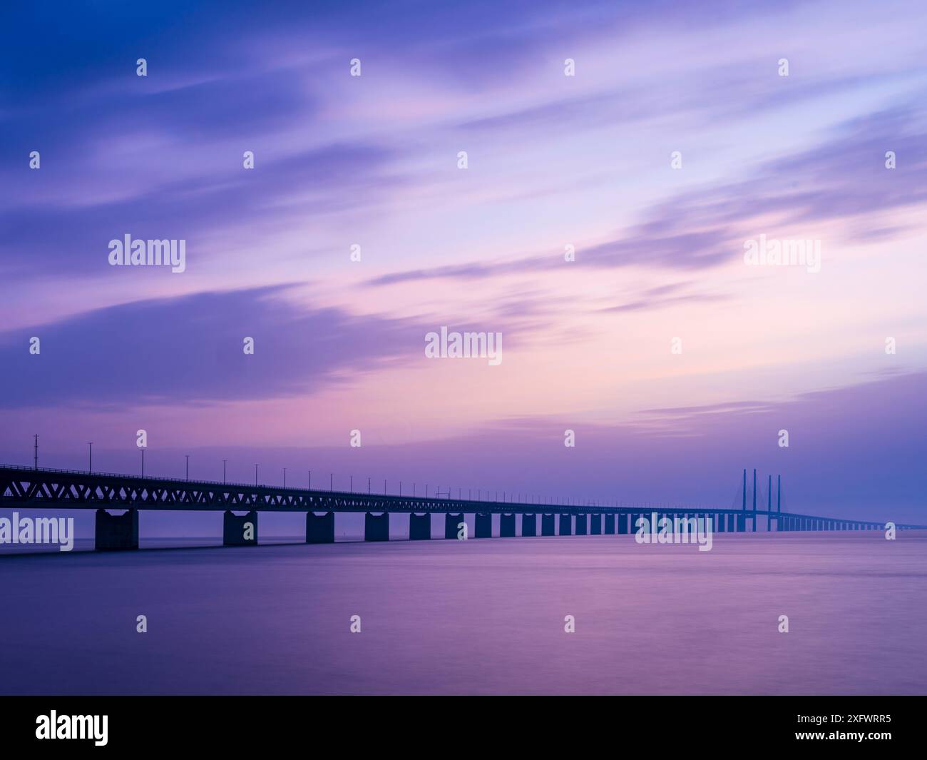 Dramatic sunset silhouette cable stayed hi-res stock photography and ...