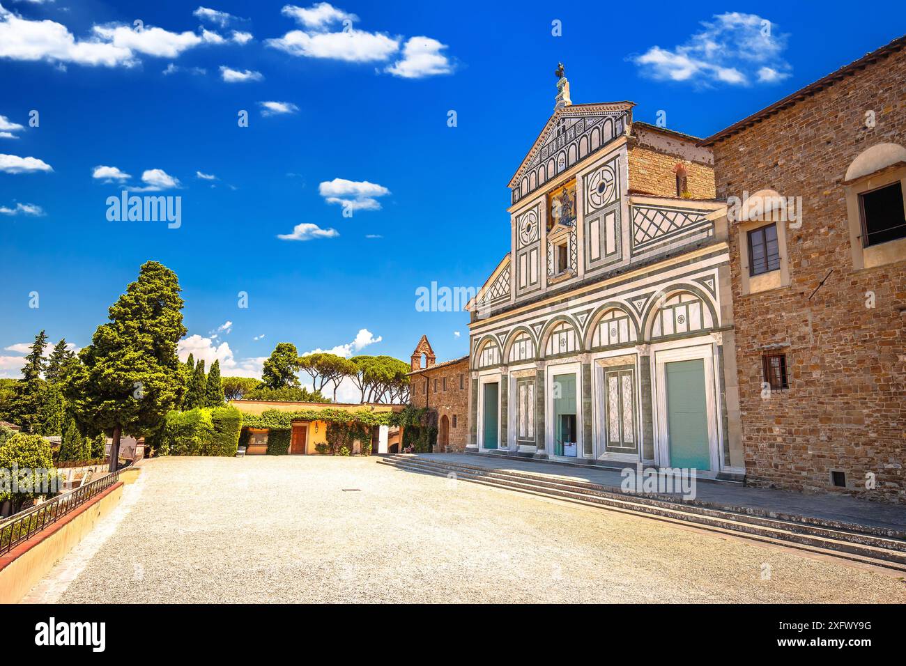 San Miniato al Monte basilica in Florence view, Tuscany region of Italy ...