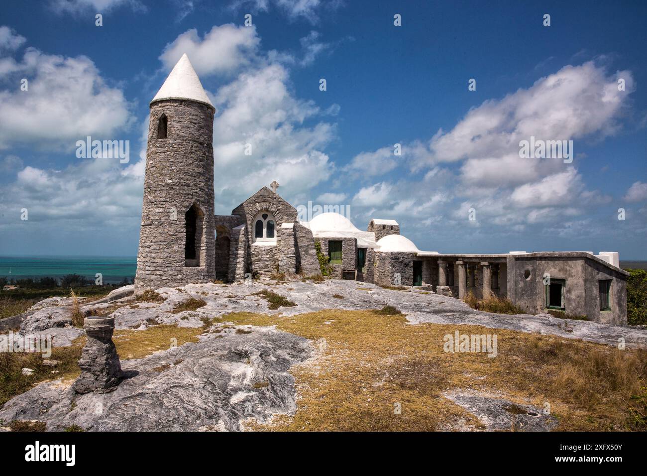 Hermitage on Mount Alvernia / Como Hill, the highest point in The Bahamas at 206 feet, Cat Island, Bahamas. Stock Photo