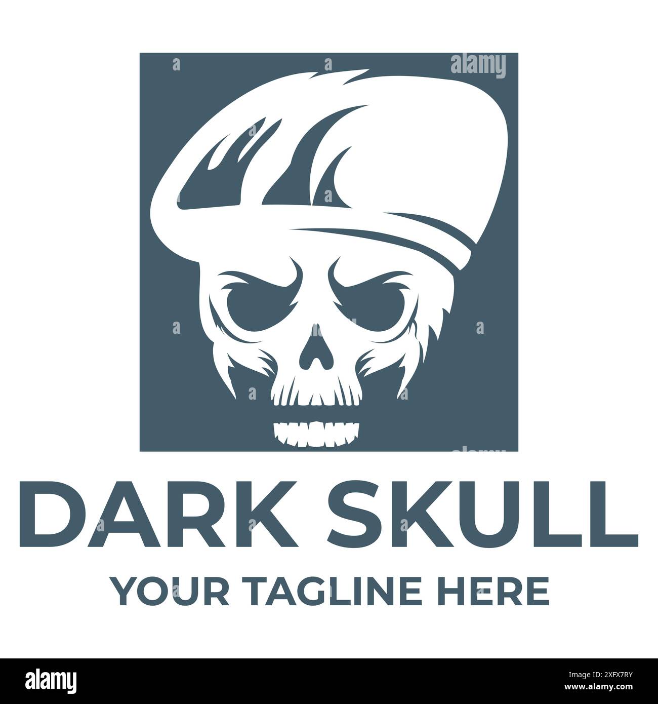 Dark skull logo vector illustrations icon designs Stock Vector