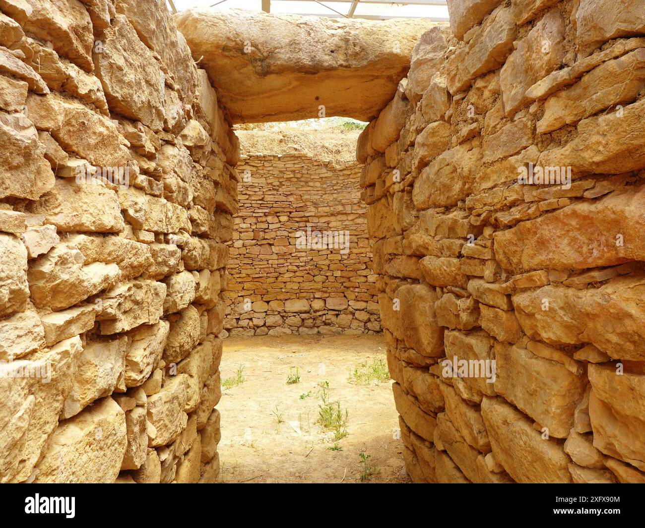 Ancient Copper age citadels in Argolis, Peloponnese, Greece Stock Photo