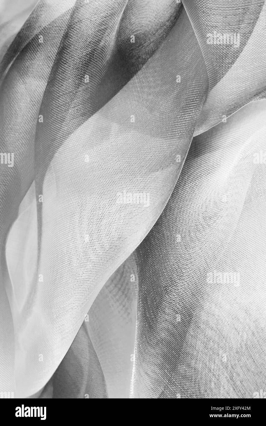 Grey Brush Painted Organza