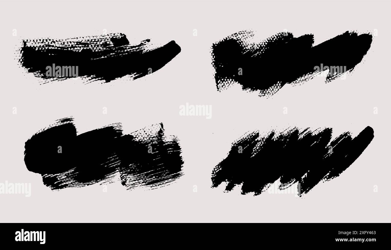 Brush strokes vector. Set of text boxes Stock Vector Image & Art - Alamy