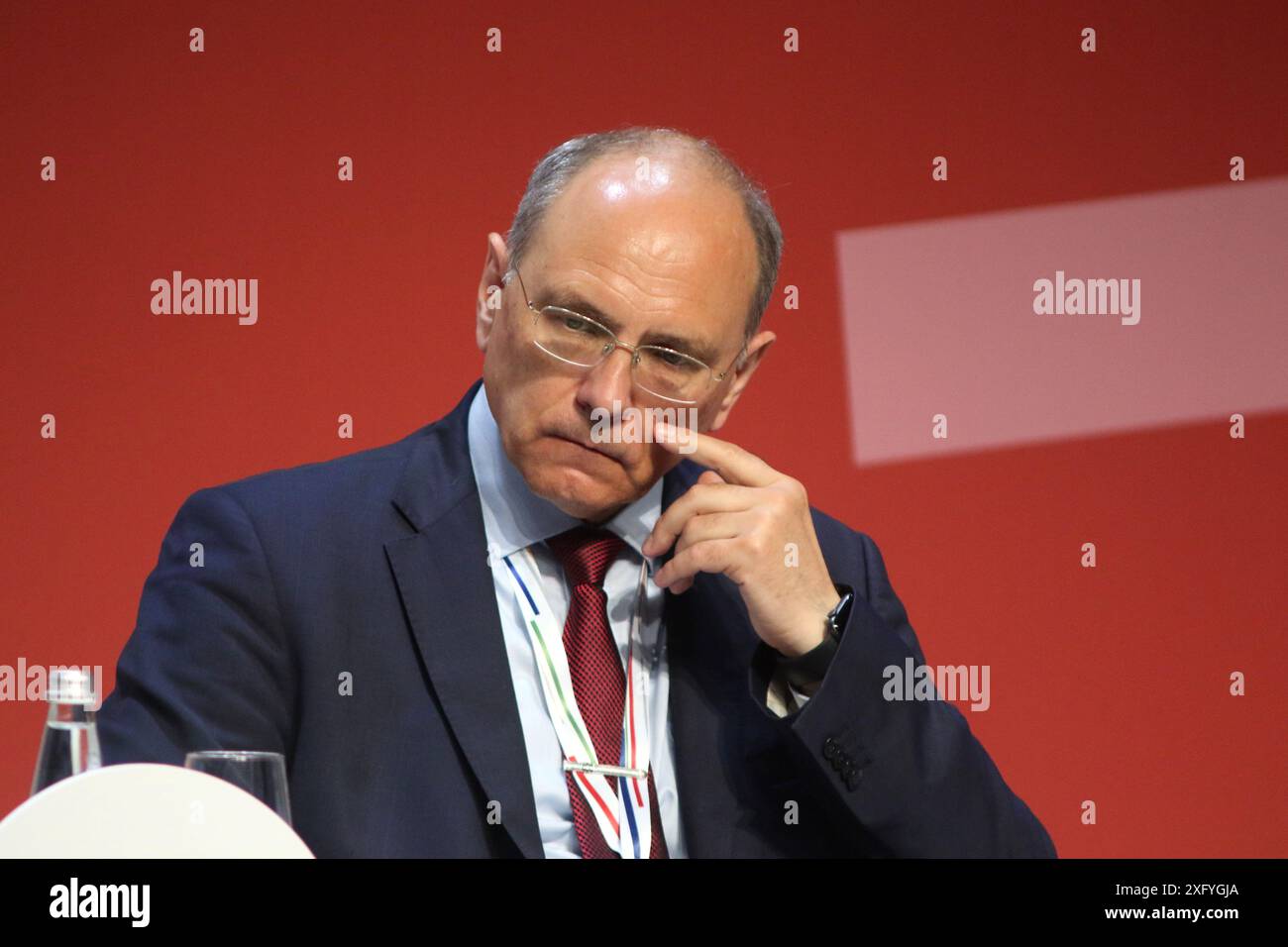 Saint Petersburg, Russia. 05th July, 2024. Vladimir Gusakov, General Director of The Accounting and Corporate Regulatory Authority (ACRA), during the session Risk management on the example of housing construction loans of the Financial Congress of the Bank of Russia in Saint Petersburg, Russia. Credit: SOPA Images Limited/Alamy Live News Stock Photo