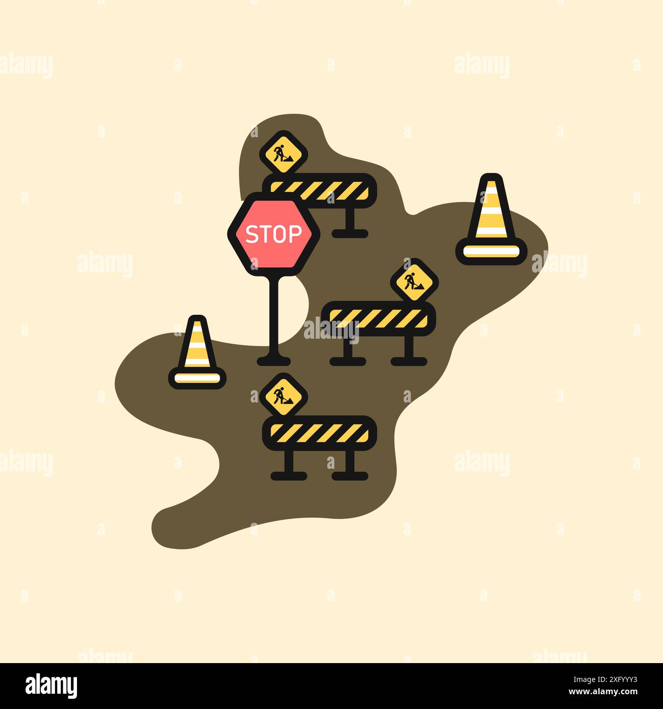 Danger sign on fence Stock Vector Images - Alamy