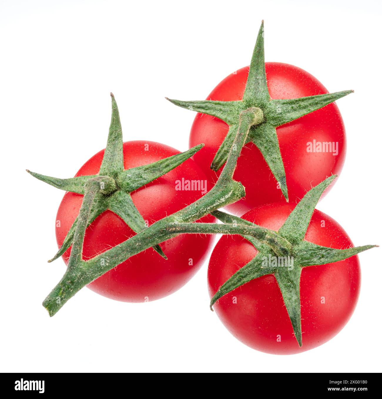Cluster of ripe cherry tomatoes isolated on white background Stock ...