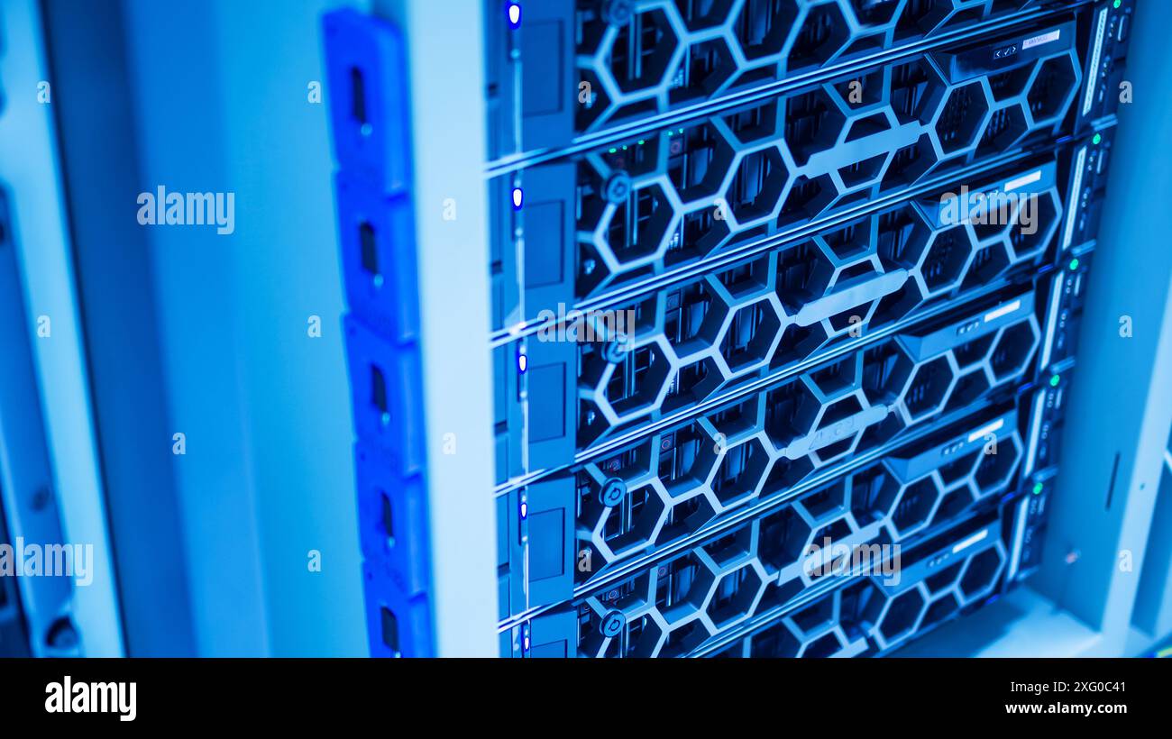 server computer should be high performance, stable, able to serve a large number of users. Stock Photo