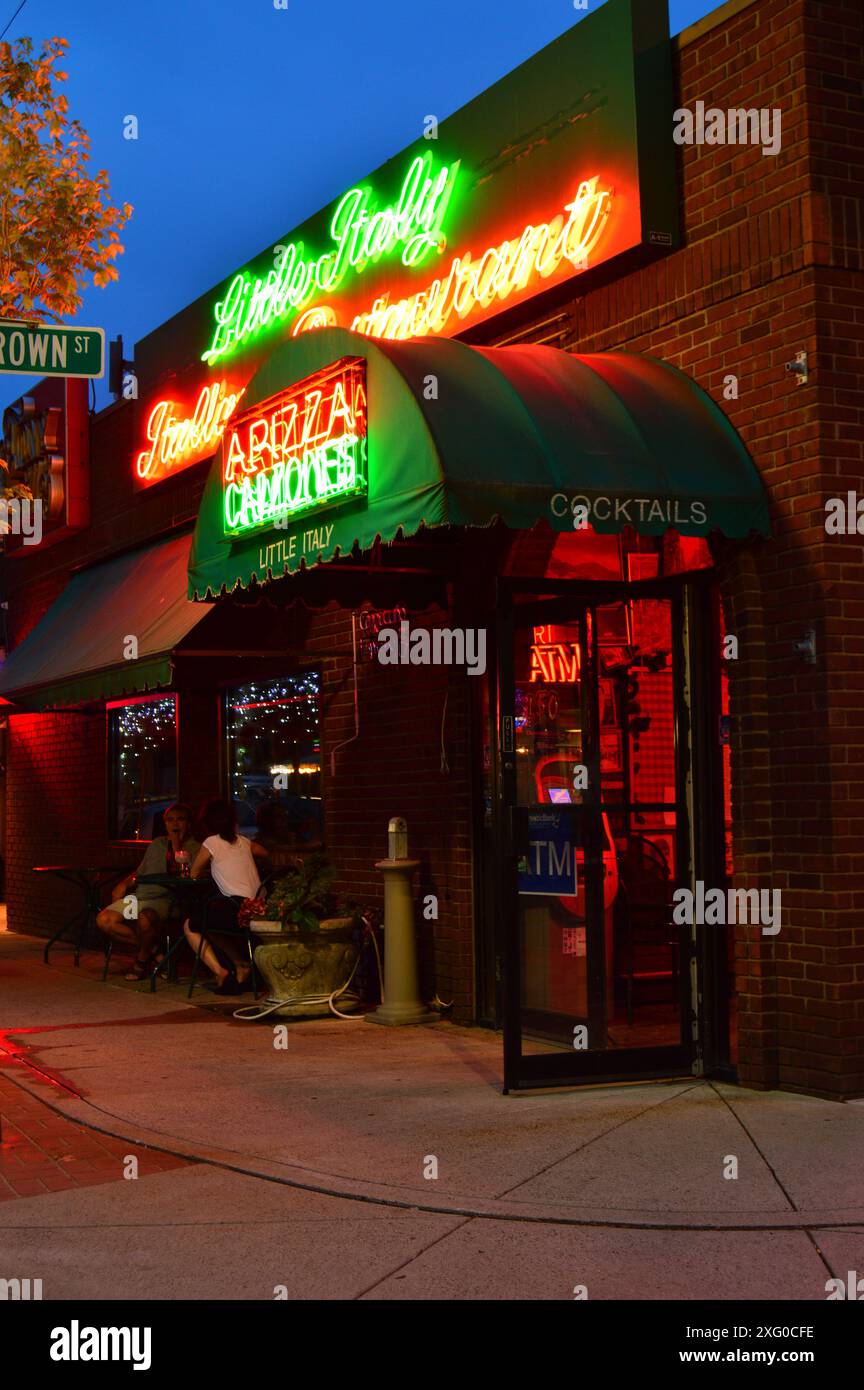 Wooster Street, Little Italy of New Haven, CT Stock Photo