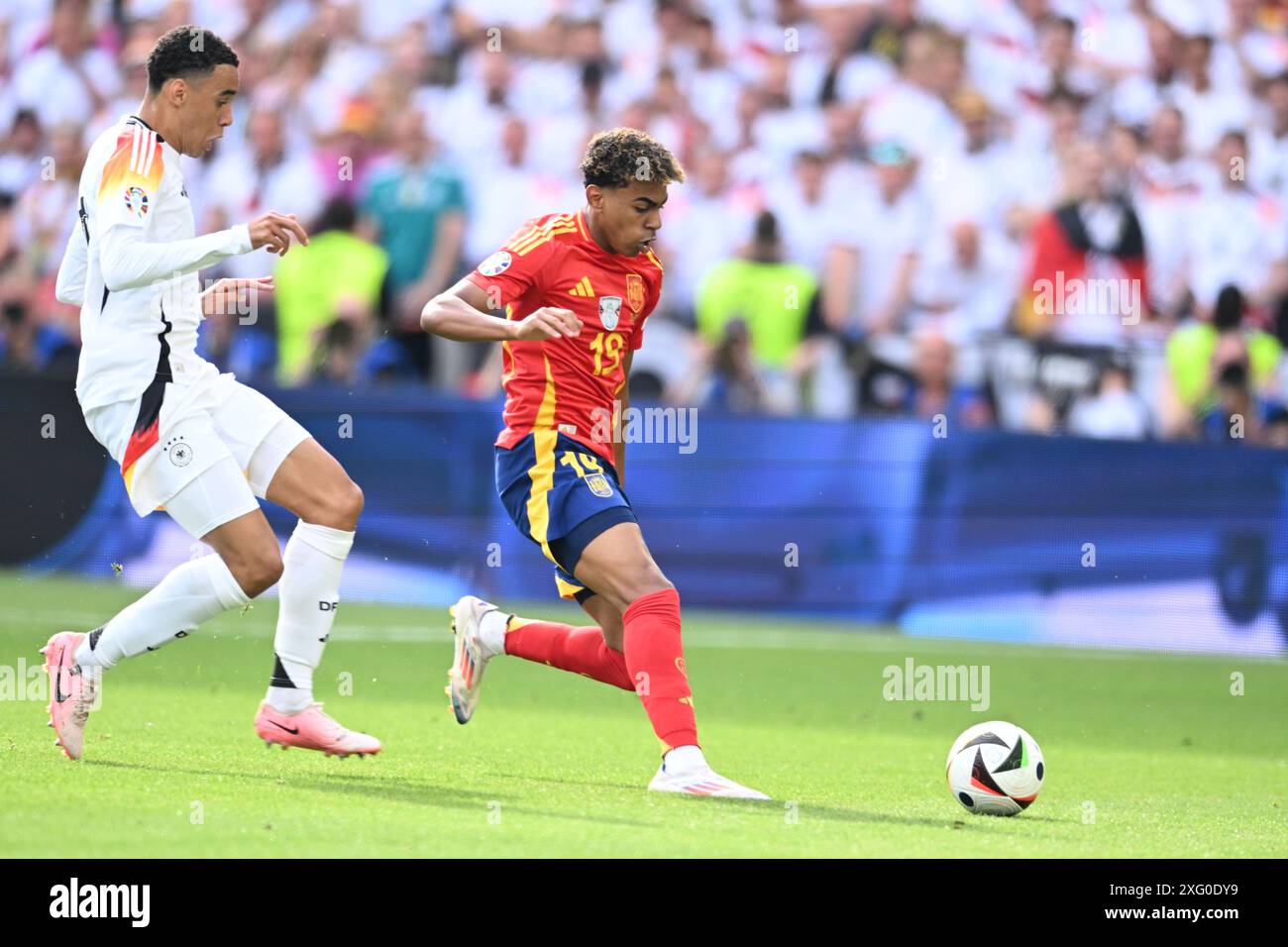 Lamine Yamal (Spain)Jamal Musiala (Germany) during the UEFA Euro