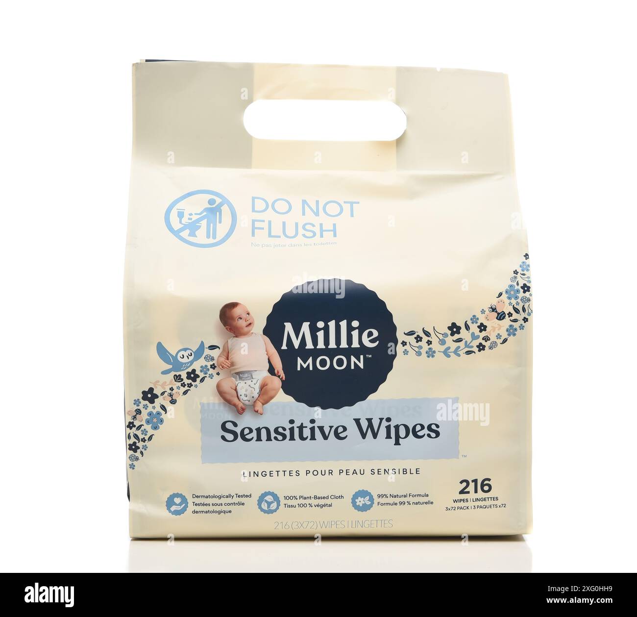 IRVINE CALIFORNIA 5 JULY 2024 A package of Millie Moon Sensitive Wipes baby wipes Stock Photo Alamy
