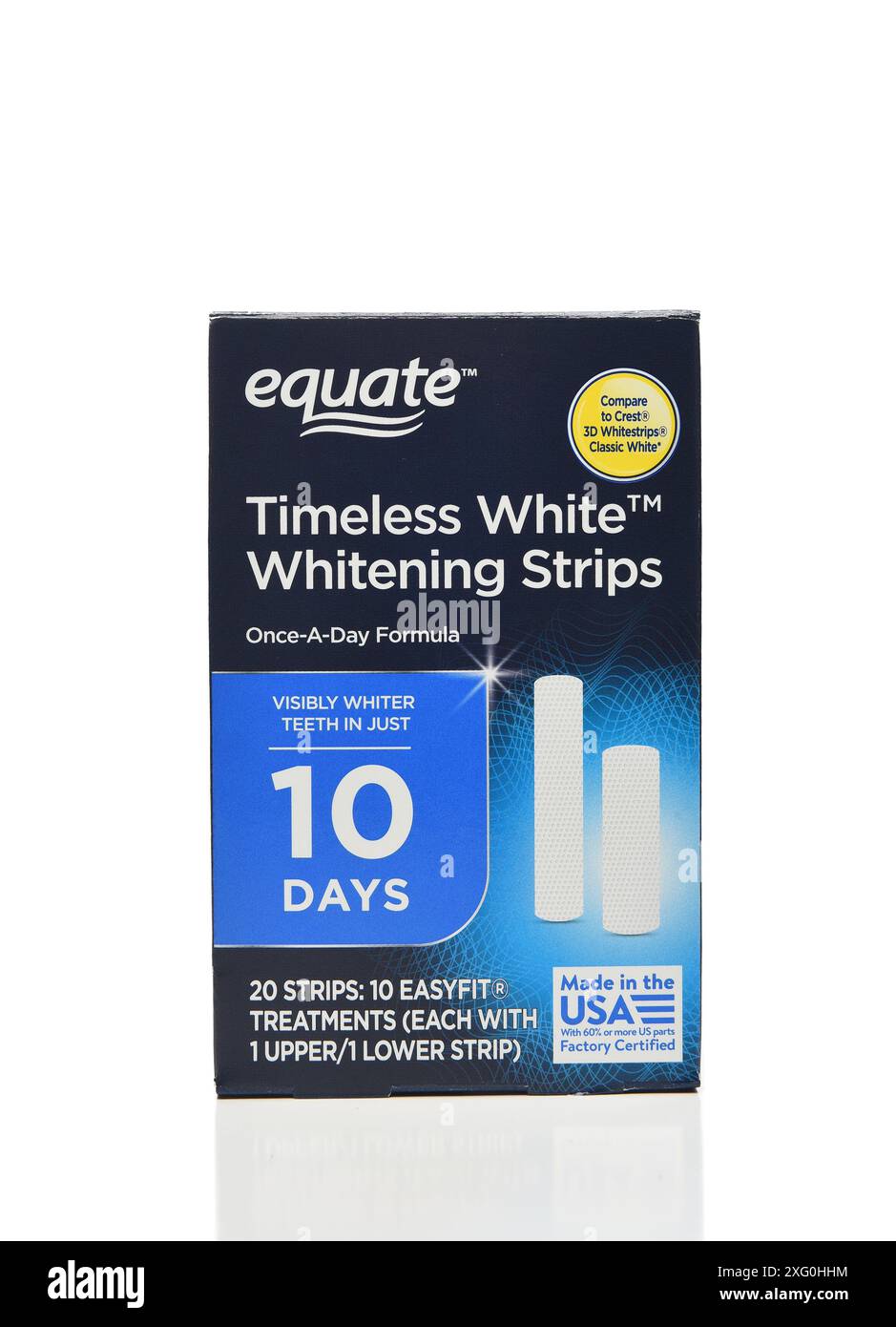 IRVINE, CALIFORNIA - 5  JULY 2024: A box of Equate Timeless White Whitening Strips. Stock Photo