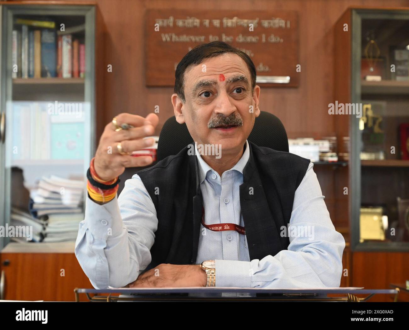 New Delhi, India. 05th July, 2024. NEW DELHI, INDIA - JULY 5: Managing Director DMRC Ltd. Vikas Kumar during the interview at Metro Bhawan Barakhamba Road on July 5, 2024 in New Delhi, India. (Photo by Sonu Mehta/Hindustan Times/Sipa USA) Credit: Sipa USA/Alamy Live News Stock Photo