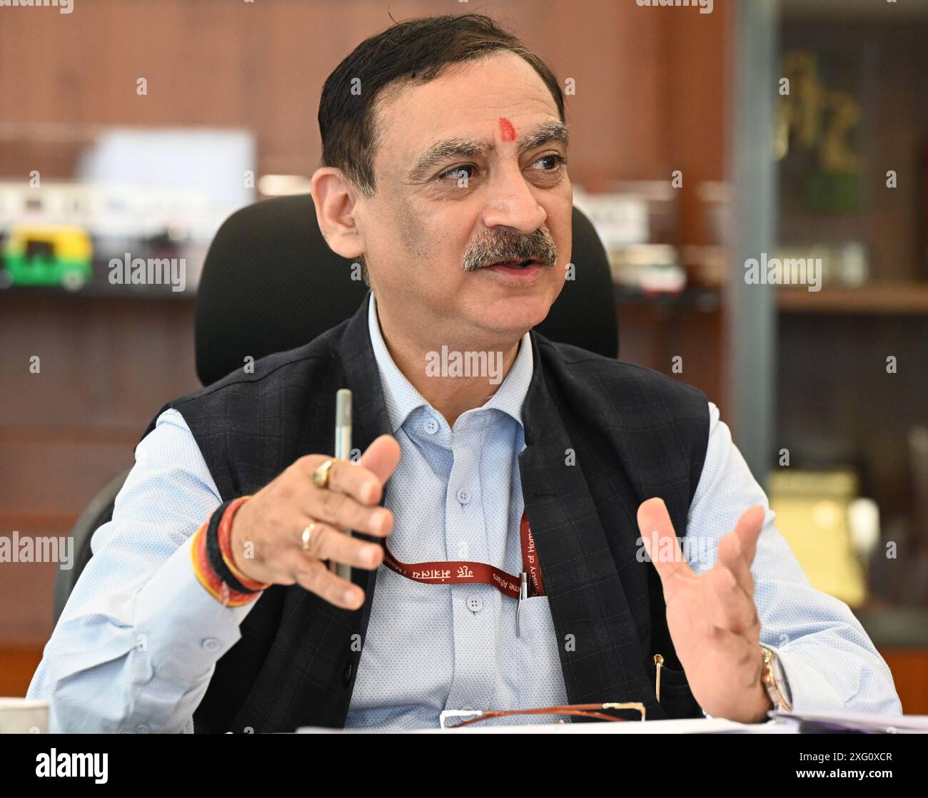 New Delhi, India. 05th July, 2024. NEW DELHI, INDIA - JULY 5: Managing Director DMRC Ltd. Vikas Kumar during the interview at Metro Bhawan Barakhamba Road on July 5, 2024 in New Delhi, India. (Photo by Sonu Mehta/Hindustan Times/Sipa USA) Credit: Sipa USA/Alamy Live News Stock Photo