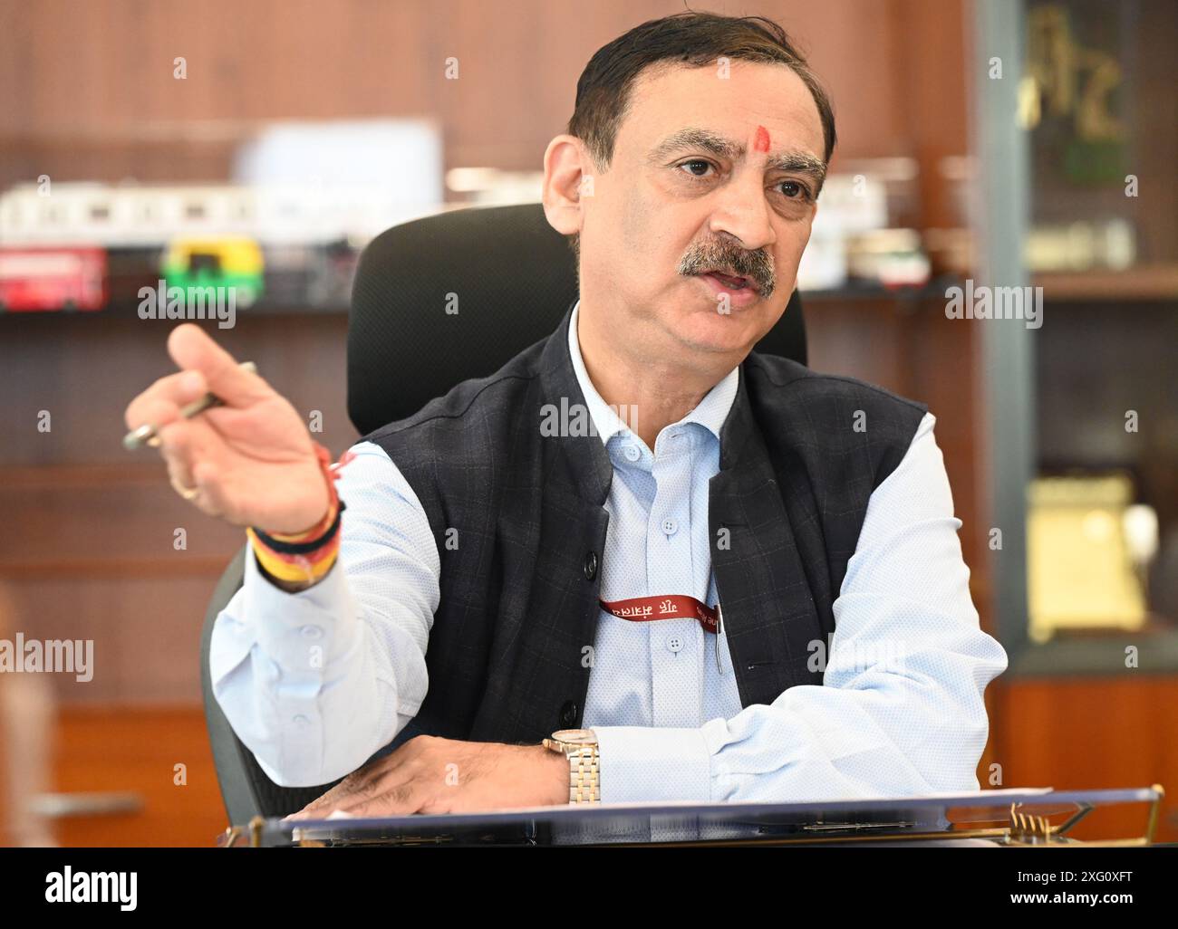 New Delhi, India. 05th July, 2024. NEW DELHI, INDIA - JULY 5: Managing Director DMRC Ltd. Vikas Kumar during the interview at Metro Bhawan Barakhamba Road on July 5, 2024 in New Delhi, India. (Photo by Sonu Mehta/Hindustan Times/Sipa USA) Credit: Sipa USA/Alamy Live News Stock Photo