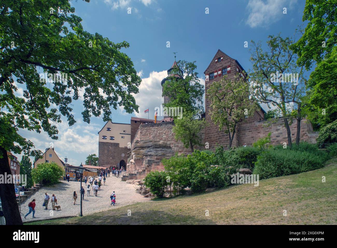 Sinwell Tower and Walburgis Chapel of the Imperial Castle, Nuremberg, Middle Franconia, Bavaria, Germany Stock Photo