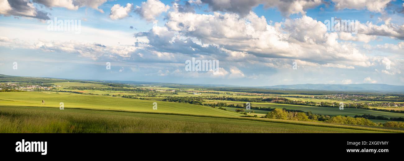 Panorama of a few villages in middle Burgenland Stock Photo