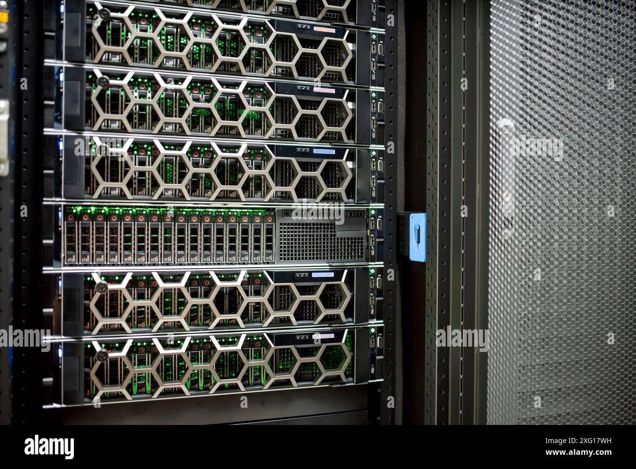 The server room tells the computer server that is working continuously ...