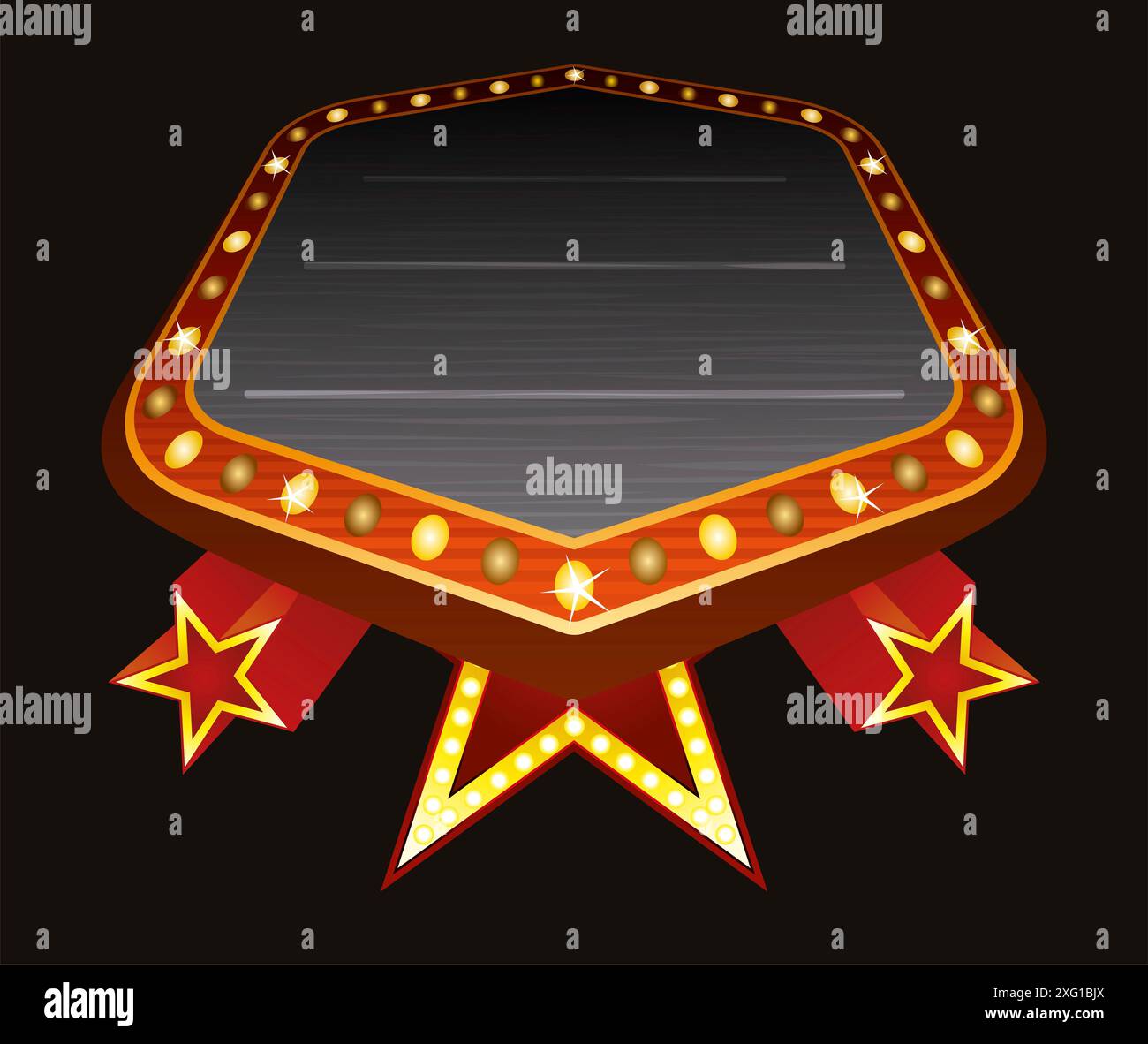 Approaching entertainment vintage neon with stars Stock Photo