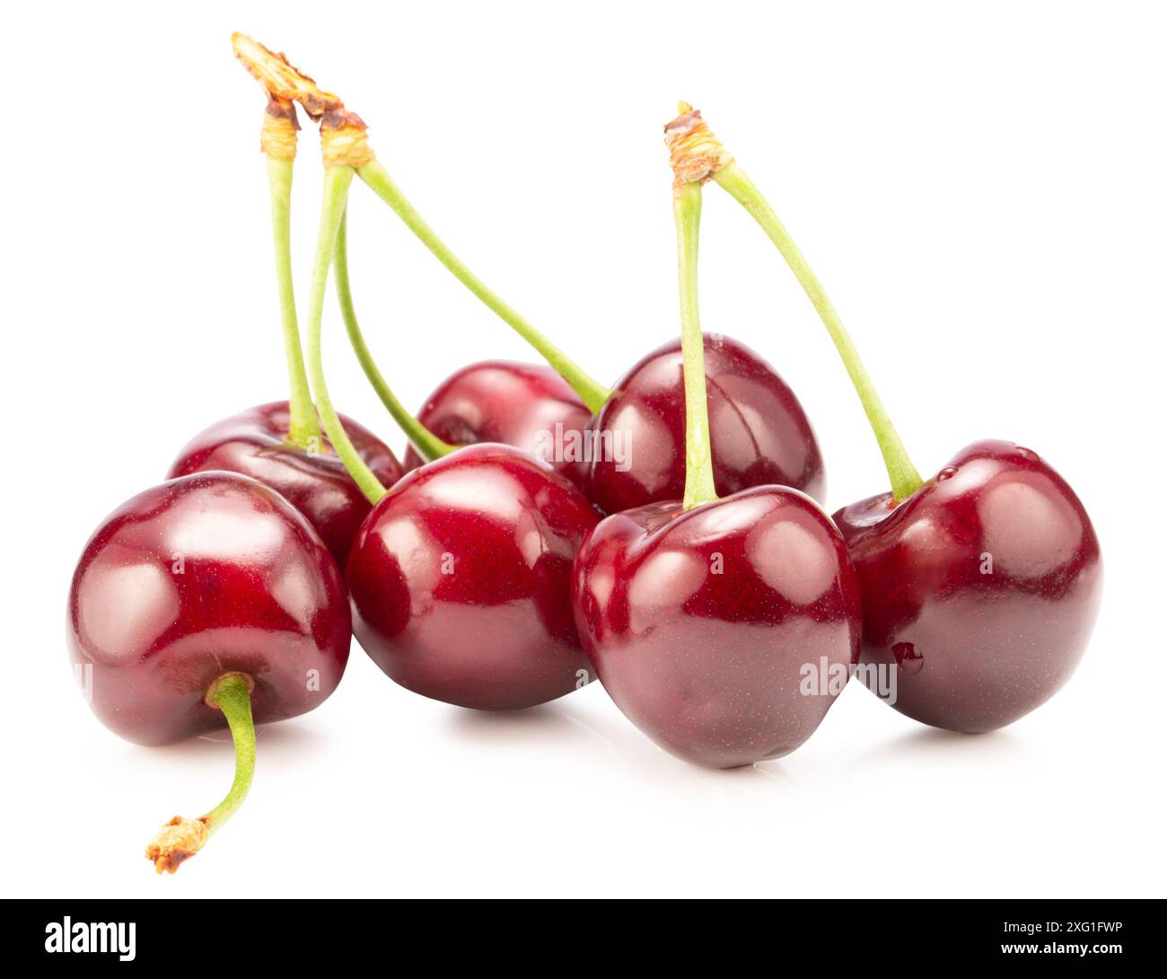 sweet cherries isolated on a white background. Clipping path. Stock Photo