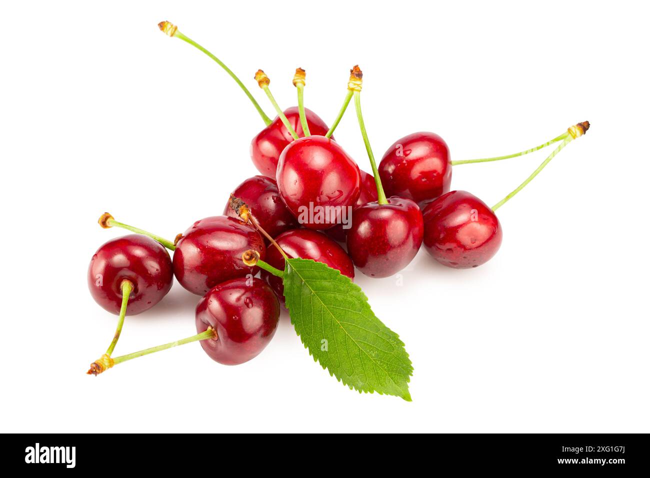 sweet cherries isolated on a white background. Clipping path. Stock Photo