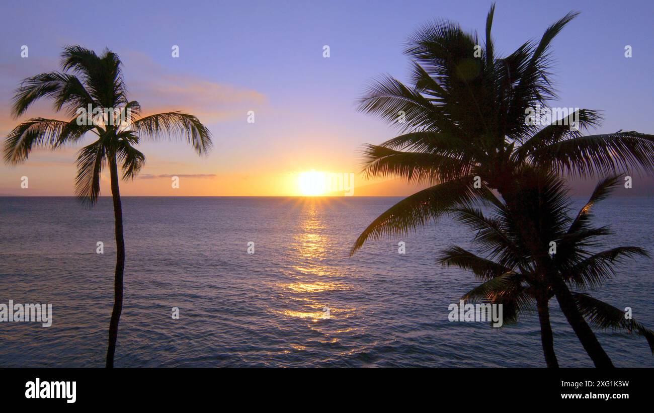 Palm trees sunset maui hawaii hi-res stock photography and images - Alamy
