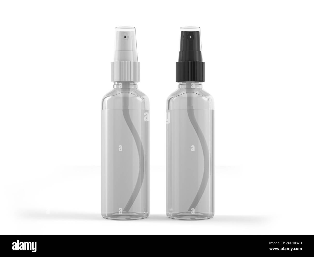 Spray bottles on a white background. 3d illustration Stock Photo - Alamy