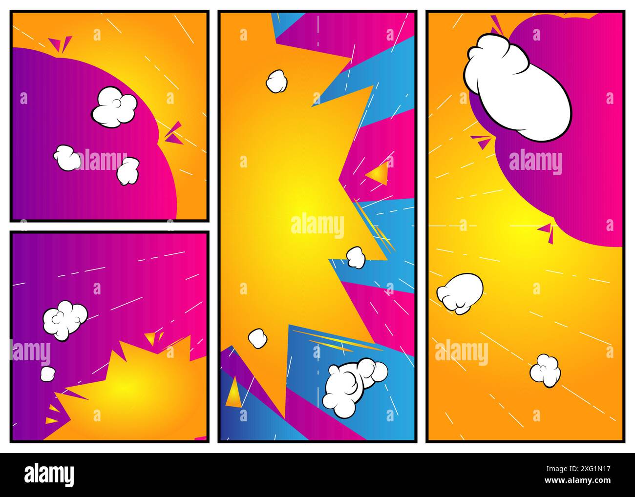Super Cartoon Abstract Background, comic book page layout backdrop ...