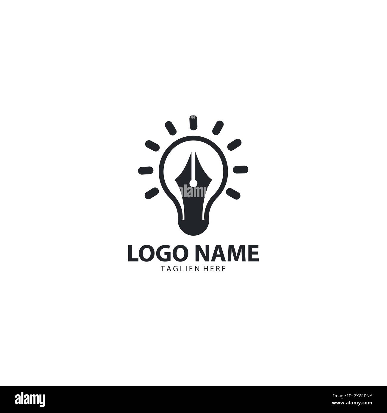 lamp author logo design vector Stock Vector