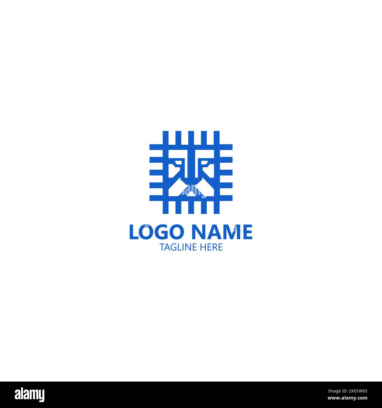 chip lion head logo design vector Stock Vector