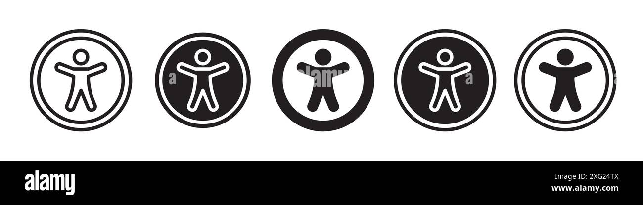 Accesibility Icon vector set collection for web vector set collection for app ui Stock Vector