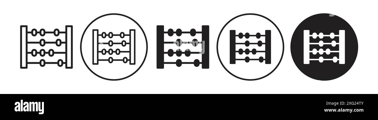 Abacus icon vector set collection for web vector set collection for app ui Stock Vector