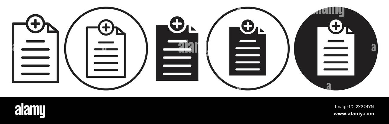 Add new Document Icon vector set collection for web vector set collection for app ui Stock Vector