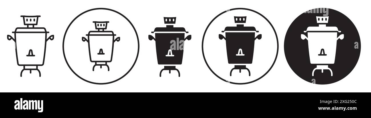 Azerbaijan Tea Samovar Icon vector set collection for web vector set collection for app ui Stock Vector
