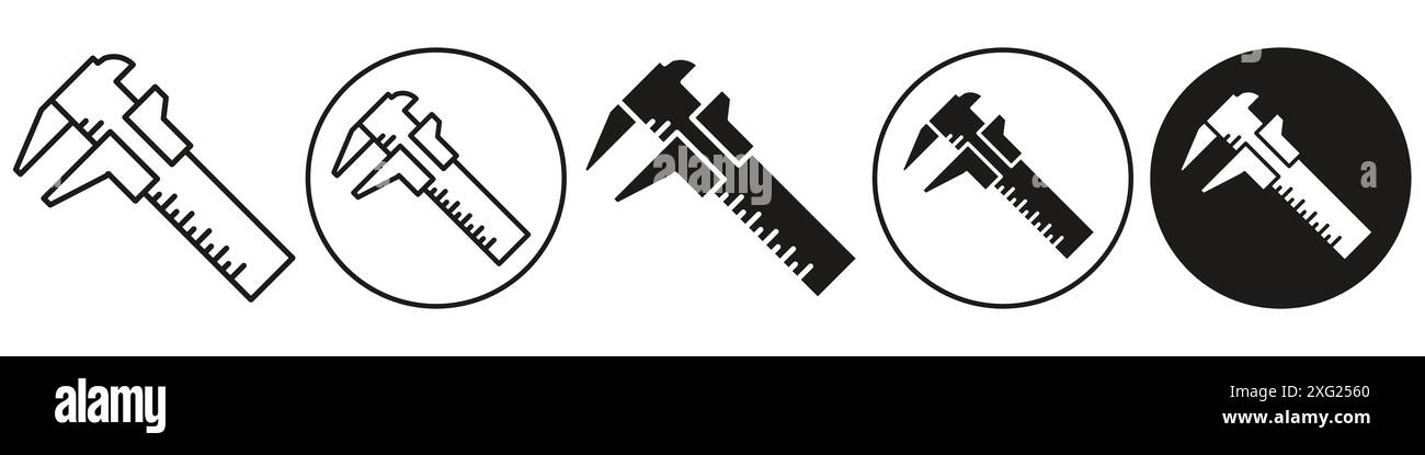 Caliper Icon vector set collection for web vector set collection for app ui Stock Vector