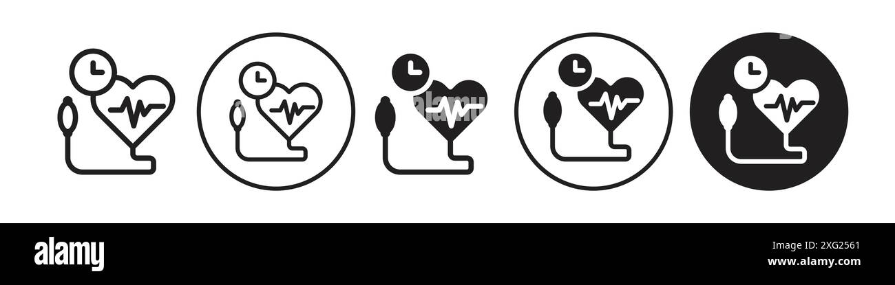 Blood pressure icon vector set collection for web vector set collection for app ui Stock Vector