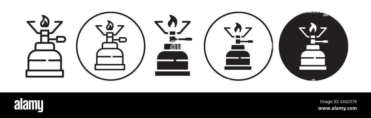 Camping gas icon vector set collection for web vector set collection for app ui Stock Vector