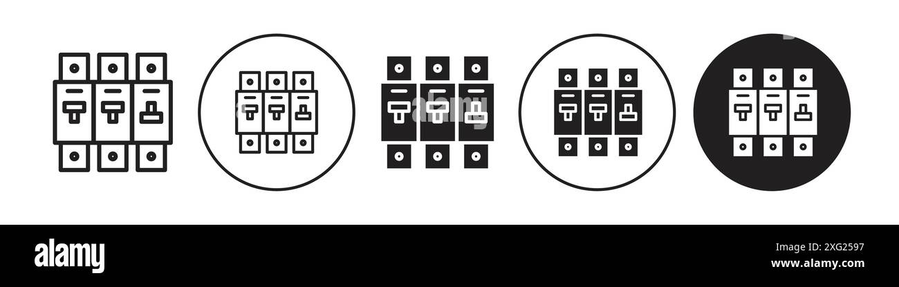 Circit breaker icon vector set collection for web vector set collection for app ui Stock Vector