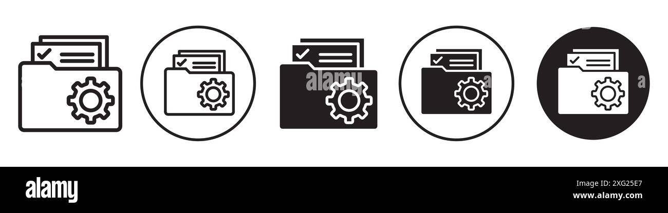 Document project icon vector set collection for web vector set collection for app ui Stock Vector