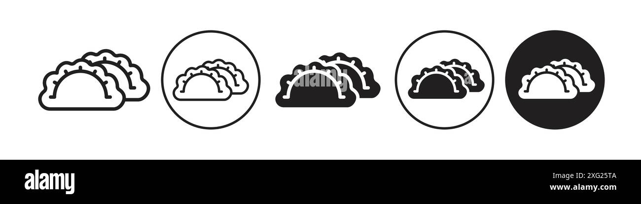 Jiaozi icon vector set collection for web vector set collection for app ui Stock Vector