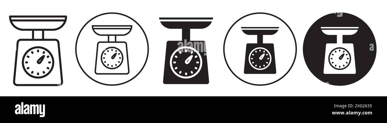 Kitchen scale icon vector set collection for web vector set collection for app ui Stock Vector