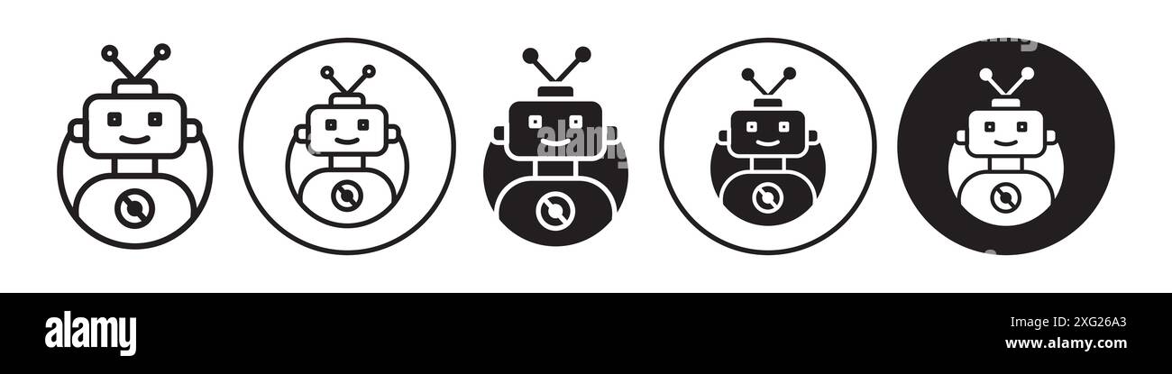 Robot Icon vector set collection for web vector set collection for app ui Stock Vector