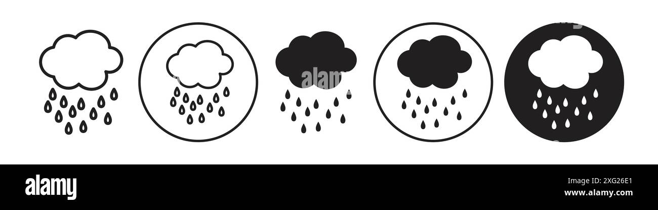 Rainfall icon vector set collection for web vector set collection for ...