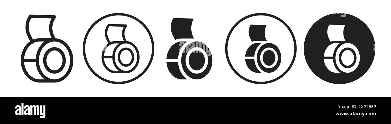 Scotch tape icon vector set collection for web vector set collection for app ui Stock Vector
