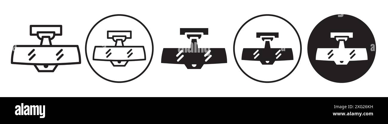Rear View mirror Icon vector set collection for web vector set collection for app ui Stock Vector