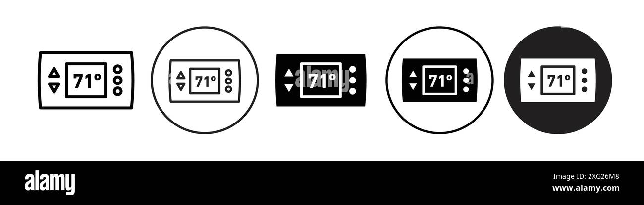 Thermostat icon vector set collection for web vector set collection for app ui Stock Vector