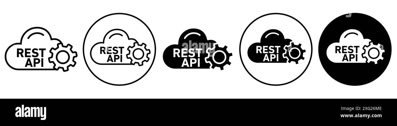 Rest APi Icon vector set collection for web vector set collection for app ui Stock Vector