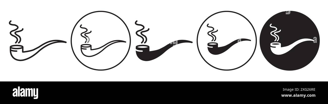 Smoking Pipe Icon vector set collection for web vector set collection for app ui Stock Vector