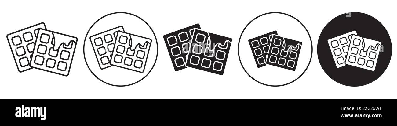 Waffle Icon vector set collection for web vector set collection for app ui Stock Vector